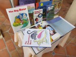 A display of all the books produced by Little Bell Caribbean for the Literacy Initiative.