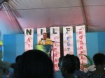 Dr. Alwin Bully, Chairman of The Nature Island Literary Festival and Book Fair organizing committee, speaks at the opening ceremony.