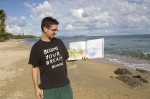 Rafael visits a local beach. After 60 years of U.S. Navy occupation, many beaches still remain closed due to unsafe conditions