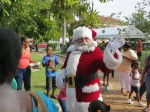 Santa is greeted by the community as he makes an early visit to Roosevelt Park in St.Thomas